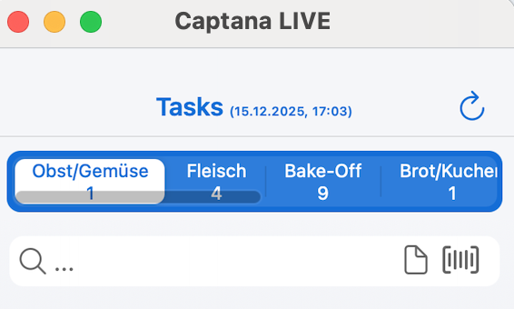 Übersicht Ihrer Aufgaben in Captana LIVE