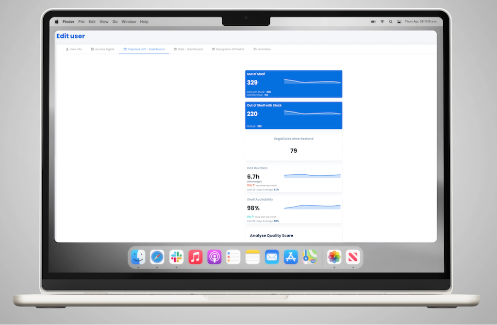 Dashboard in Captana LIVE – Ansicht individuell anpassen