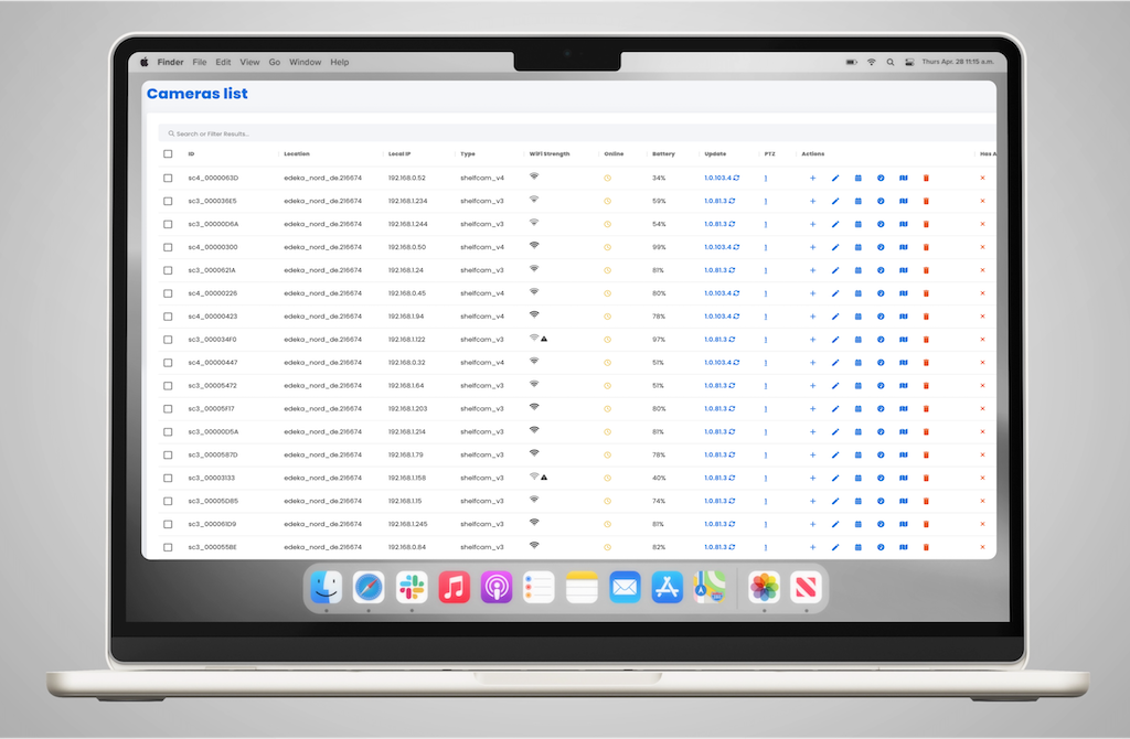 Kameras in captana.io – Status und Verfügbarkeit im Blick behalten